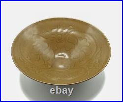 Antique Chinese Yaozhou Ware Incised Celadon Bowl Northern Song Style
