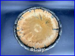 Antique Early 1900's Fulper Pottery Flambe Low Console Scalloped Bowl Arts Craft