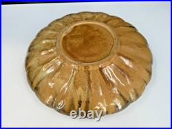 Antique Early 1900's Fulper Pottery Flambe Low Console Scalloped Bowl Arts Craft