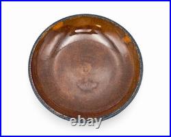 Antique Early Red Ware Coggled Edge-Deep Dish Bowl Hand Painted