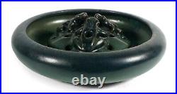 Antique Early Van Briggle Colorado Art Pottery Bowl Vase Flower Frog Blue Green