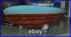 Antique English Reg. 1880's Mark HOLDCROFT Majolica Pottery Conch Shell Bowl 12
