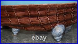 Antique English Reg. 1880's Mark HOLDCROFT Majolica Pottery Conch Shell Bowl 12