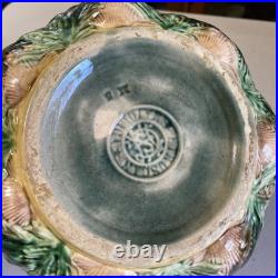 Antique Etruscan SHELL & SEAWEED Majolica Bowl By Griffin Smith & Hill 8.25 Lg