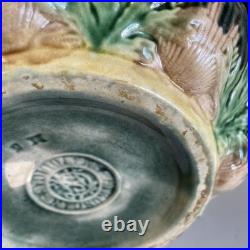 Antique Etruscan SHELL & SEAWEED Majolica Bowl By Griffin Smith & Hill 8.25 Lg