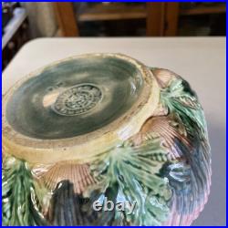 Antique Etruscan SHELL & SEAWEED Majolica Bowl By Griffin Smith & Hill 8.25 Lg