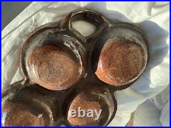 Antique French Snail Escargots Cooking pottery Earthenware brown France