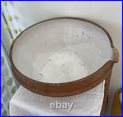 Antique French Tian Provence 13 bowl pottery Earthenware Terracotta Brick Large