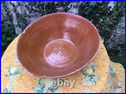 Antique French Tian Provence 15 bowl pottery Earthenware Terracotta Brick