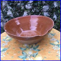 Antique French Tian Provence 15 bowl pottery Earthenware Terracotta Brick