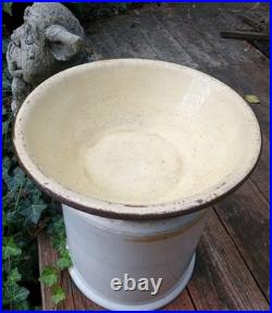 Antique Hand Thrown Primitive Farmhouse 41 Glazed Stoneware Mixing Bowl Crazing