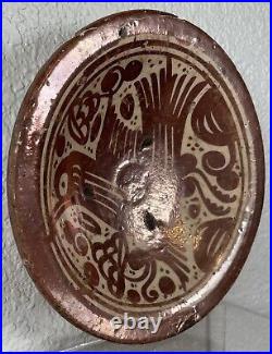 Antique Hispano Moresque Lustre Dish Bowl 17th Century Spanish Majolica Pottery
