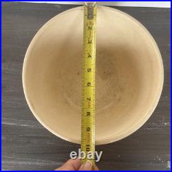 Antique Hull Green Stripe Beehive Mixing Bowl Crazed Stained 9.75in X 5.75 In