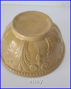 Antique Jeffords Yellow Ware Molded Mixing Bowl In Great Shape 8 Wide