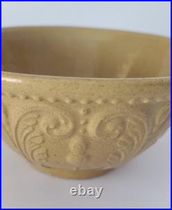 Antique Jeffords Yellow Ware Molded Mixing Bowl In Great Shape 8 Wide