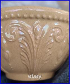 Antique Jeffords Yellow Ware Molded Mixing Bowl In Great Shape 8 Wide