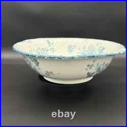 Antique John Maddock and Sons Royal Vitreous Large Vintage Bowl Basin Blue