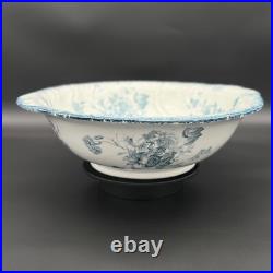 Antique John Maddock and Sons Royal Vitreous Large Vintage Bowl Basin Blue