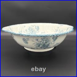 Antique John Maddock and Sons Royal Vitreous Large Vintage Bowl Basin Blue