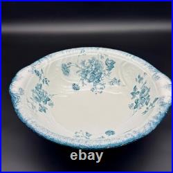 Antique John Maddock and Sons Royal Vitreous Large Vintage Bowl Basin Blue