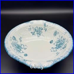 Antique John Maddock and Sons Royal Vitreous Large Vintage Bowl Basin Blue