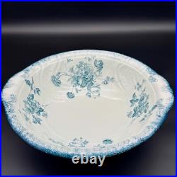 Antique John Maddock and Sons Royal Vitreous Large Vintage Bowl Basin Blue