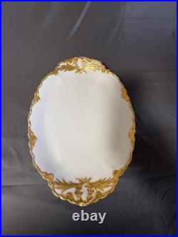 Antique Large Oval Serving Platter Raised Gold Gilt Bavarian Style 18.25