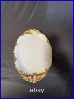 Antique Large Oval Serving Platter Raised Gold Gilt Bavarian Style 18.25