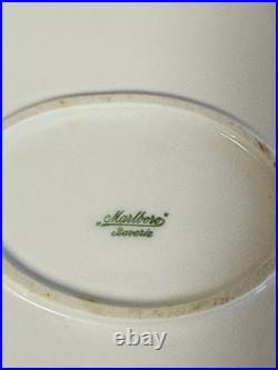 Antique Large Oval Serving Platter Raised Gold Gilt Bavarian Style 18.25