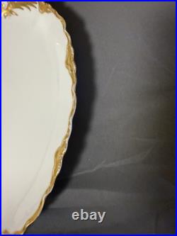 Antique Large Oval Serving Platter Raised Gold Gilt Bavarian Style 18.25