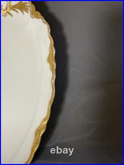 Antique Large Oval Serving Platter Raised Gold Gilt Bavarian Style 18.25