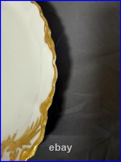 Antique Large Oval Serving Platter Raised Gold Gilt Bavarian Style 18.25