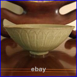 Antique Longquan Green Celadon Lotus Petal Bowl 7 3/4