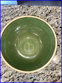 Antique McCoy stoneware Sage Green Ribbed Mixing Bowl Marked #10 Nice Bowl