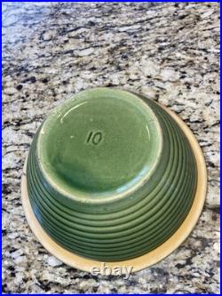 Antique McCoy stoneware Sage Green Ribbed Mixing Bowl Marked #10 Nice Bowl