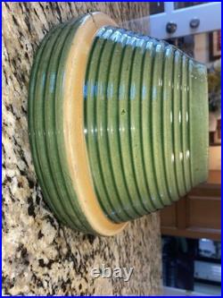 Antique McCoy stoneware Sage Green Ribbed Mixing Bowl Marked #10 Nice Bowl
