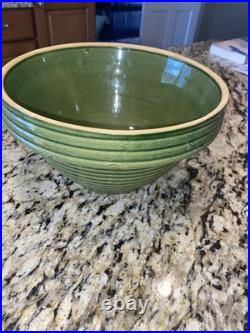 Antique McCoy stoneware Sage Green Ribbed Mixing Bowl Marked #10 Nice Bowl