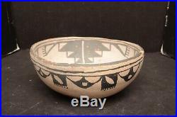 Antique Native American Indian Pueblo Pottery Bowl Santo Domingo VTG polichrome