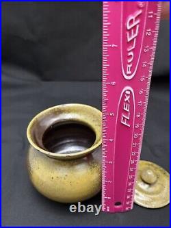 Antique North Carolina Jugtown Pottery Chinese Green Jar With Lid Ben Owen Mark