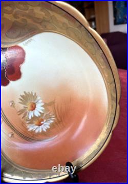 Antique Pickard Limoges Gasper Poppy Daisy Yellow Porcelain Large Bowl 10