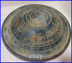 Antique Pottery Decorative Handmade Vintage Fruit Bowl Art Diameter 9.4