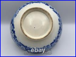 Antique Pottery StaffordshireBlue Transferware Large Footed Bowl 10.75 NICE