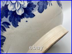 Antique Pottery StaffordshireBlue Transferware Large Footed Bowl 10.75 NICE