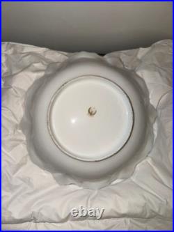 Antique RS Prussia 10 Porcelain Bowl Pink Roses Green Floral Scalloped Gold