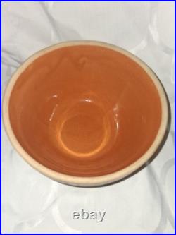 Antique Ransbottom Orange Mixing Bowl Girl With Watering Can 166-9 Pristine