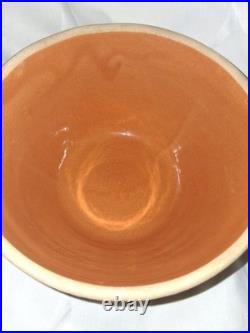 Antique Ransbottom Orange Mixing Bowl Girl With Watering Can 166-9 Pristine