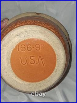 Antique Ransbottom Orange Mixing Bowl Girl With Watering Can 166-9 Pristine
