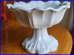 Antique Rare Boote Sydenham Huge White Ironstone Footed Pedestal Open Bowl Nice