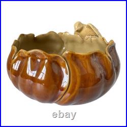 Antique Rare J. B. Owens Pottery Brown & Tan Art Pottery Bowl with Applied Bird