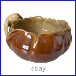 Antique Rare J. B. Owens Pottery Brown & Tan Art Pottery Bowl with Applied Bird